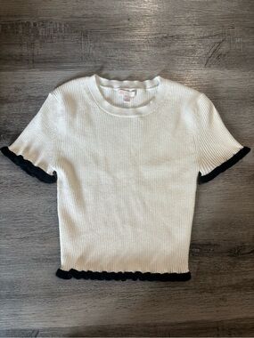 Gianni Bini Ribbed Short Sleeve Knit Top